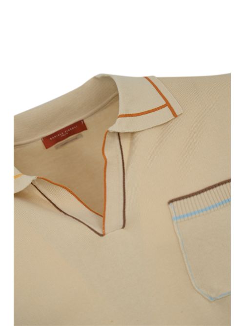 Polo in cotone con taschino Ecru DANIELE FIESOLI | DF 2130100
